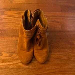 Suede brown half-boots with heels